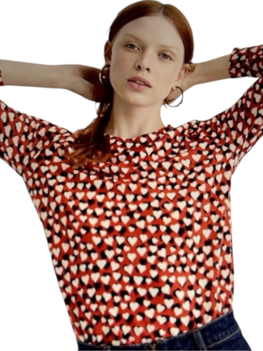 J. Crew Tippi Heart Sweater Size L